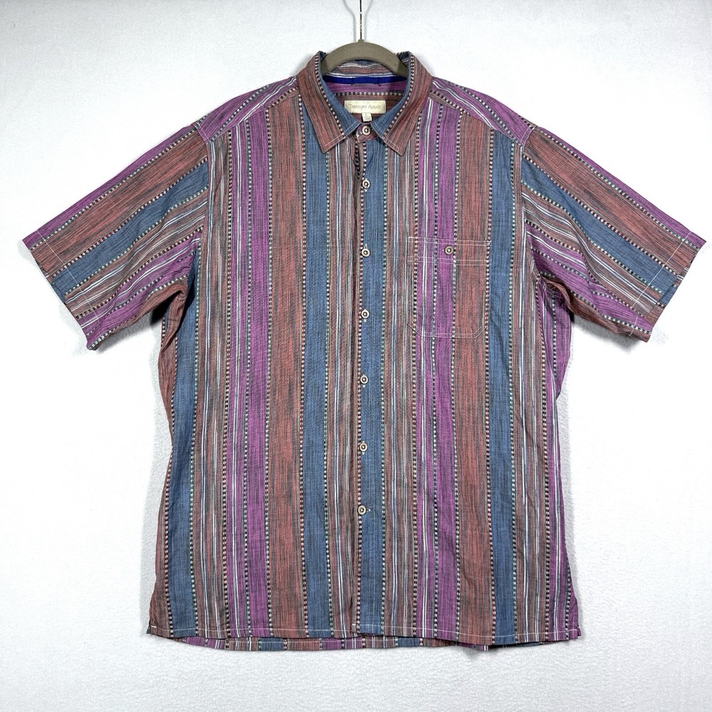 Territory Ahead Shirt Mens Large Embroidered Stripe Aztec Southwest Button Up